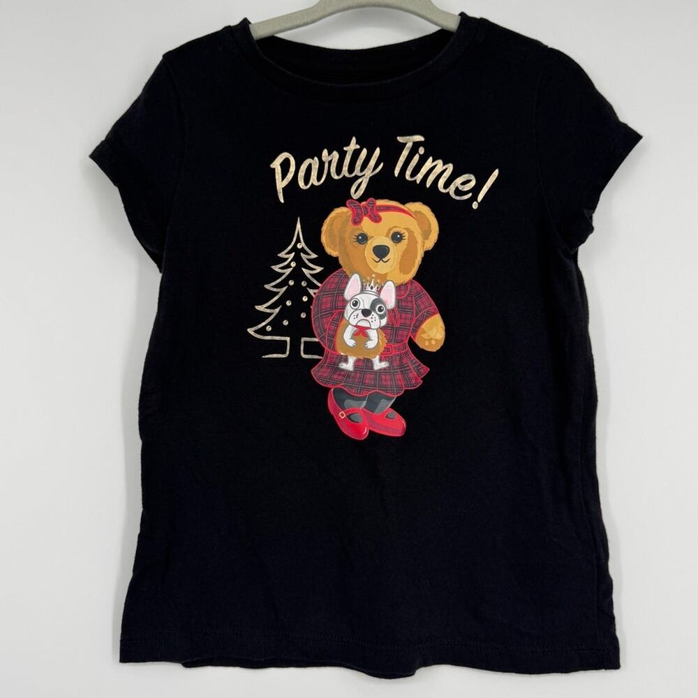 Polo Ralph Lauren Girl's Party Time Bear Shirt Top 4T‎ Black Holiday